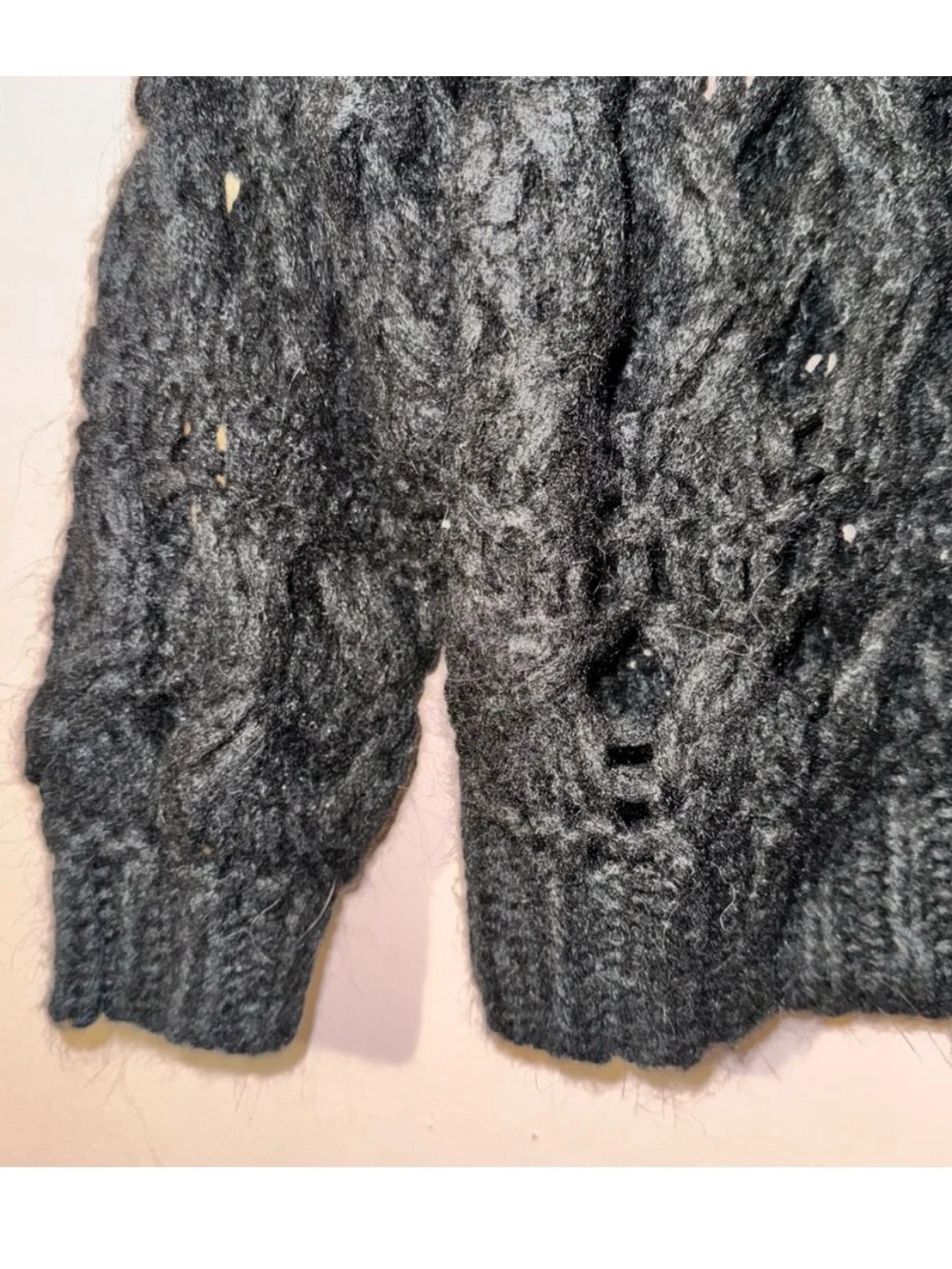 Zara Black Open Knit Wool Alpaca Sweater Size S NWT!